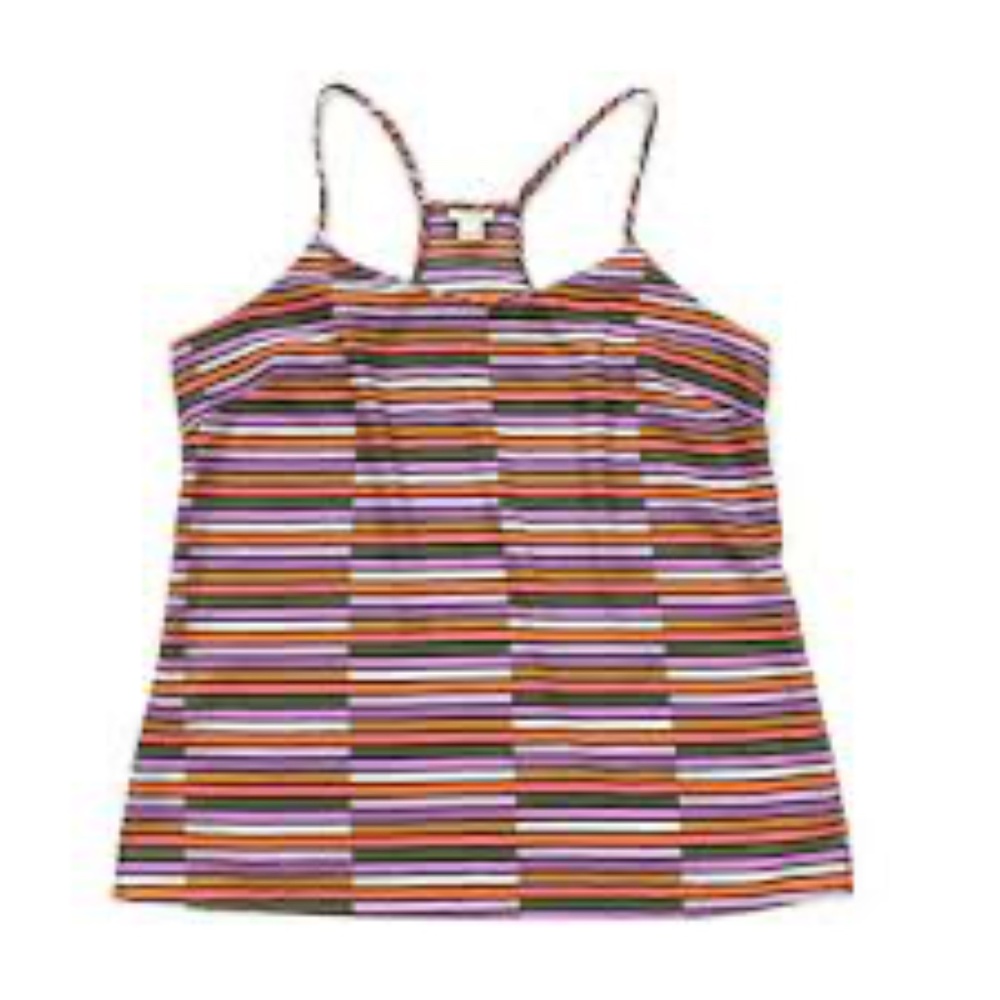 J. Crew Factory Racerback Multi-Stripe Tank Size 8 EUC!